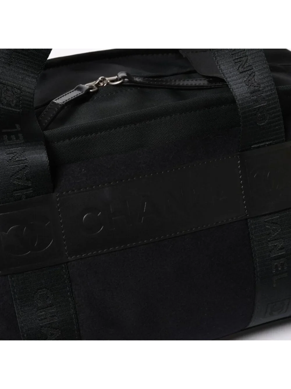 Chanel Sports Line Handbag CC Logo Wool Nylon Navy Black